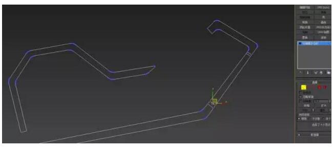 回到頂視圖手動調節一下點,參考效果圖,調到合適位置