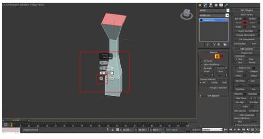 選擇面進行Bevel(倒角)